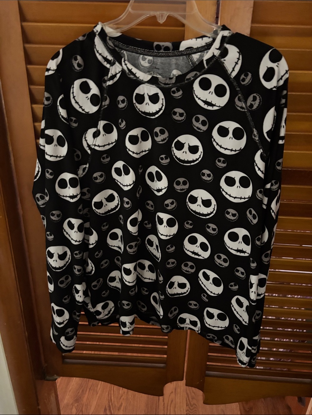 Men's Black Skull Print Long Sleeve Pullover